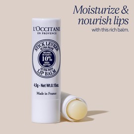 L'Occitane L'OCCITANE Ultra-Rich 10% Shea Butter Nourishing Lip Balm Stick: Moisturize Dry Lips, Twist Up, Softening, With Beeswax and Castor Oil, Silicone-Free