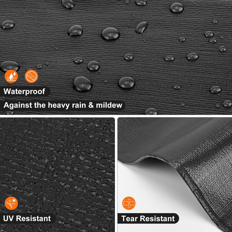 Patiobay Tarp 10x12 Feet, 8 Mil Waterproof Tarps Heavy Duty
