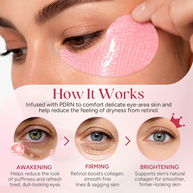 PDRN Retinol Hydrogel Eye Patches for Dark Circles & Puffiness