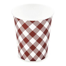 VEPATIM 40 Hot and Cold Drinks Cups Checked Paper Cups 200 ml 280 ml Diameter 80 mm