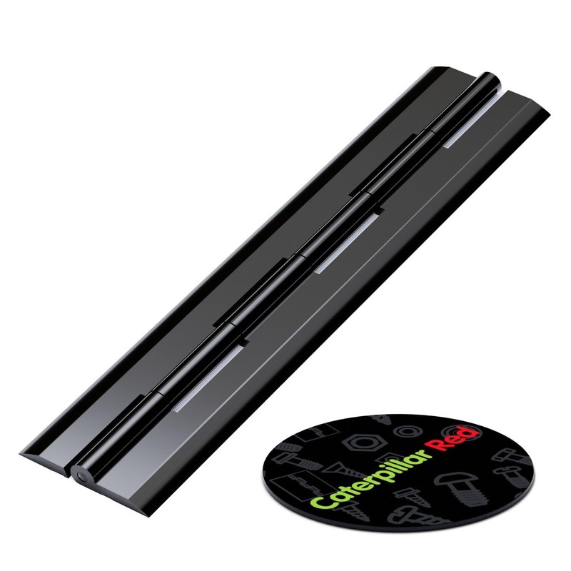 Pack of 3 Black Acrylic Hinges 200mm x 42mm Black
