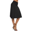 EXCHIC Women's Elastic Waist Plain A-Line Yoga Skirt - black,