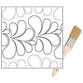 Pantographs for Longarm Quilting Paper Roll - Long Arm Quilting Machine Patterns for Quilt Making - Feathers Quilting Pantographs Design - Set Has Long Arm Machine Rails and Tracks Wiping Brush