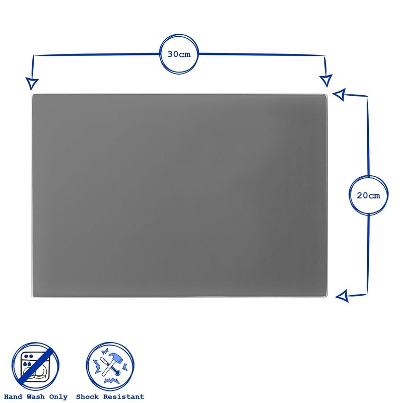 Harbour Housewares Glass Chopping Board - 30x20cm - Grey -