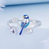 Sterling Silver Ring for Women Girls,Bird Adjustable Stackable Rings for