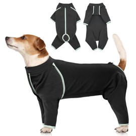 MORVIGIVE Dog Surgery Suit Male Neuter - Grey, Medium - Professional Dog Surgical Recovery Suit for Female Male Dogs, Dog Body Suits After Surgery, Alternative Bandages Cone E-Collar Jack Russell