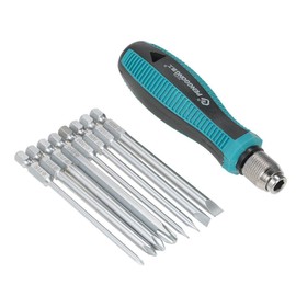 9pcs/set Precision Strong Magnetic Multi-Bit Screwdriver Set 1/4" Hex Shank Slotted Phillips Head Screwdriver Kit Bag Rubber Handle Home Hardware Repair Tools Kit