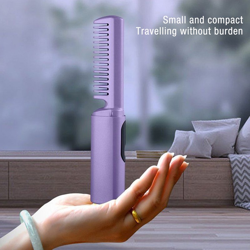 Wireless Hair Straightening Comb Compact USB Charging Portable Hair Straightener
