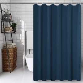 Hibate Blue (72x78 Inches) Fabric Shower Curtain Liners Hotel Quality Machine Washable Bath Bathroom w/12pcs Hooks