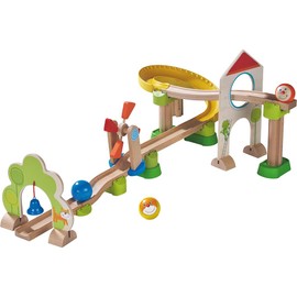 HABA Kullerbu Windmill Playset - 25 Piece Ball Track Starter Set with Special Effects - Ages 2+