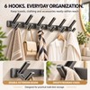 No-Drill Aluminum Wall Hooks for Clothes & Towels – 6-Hook