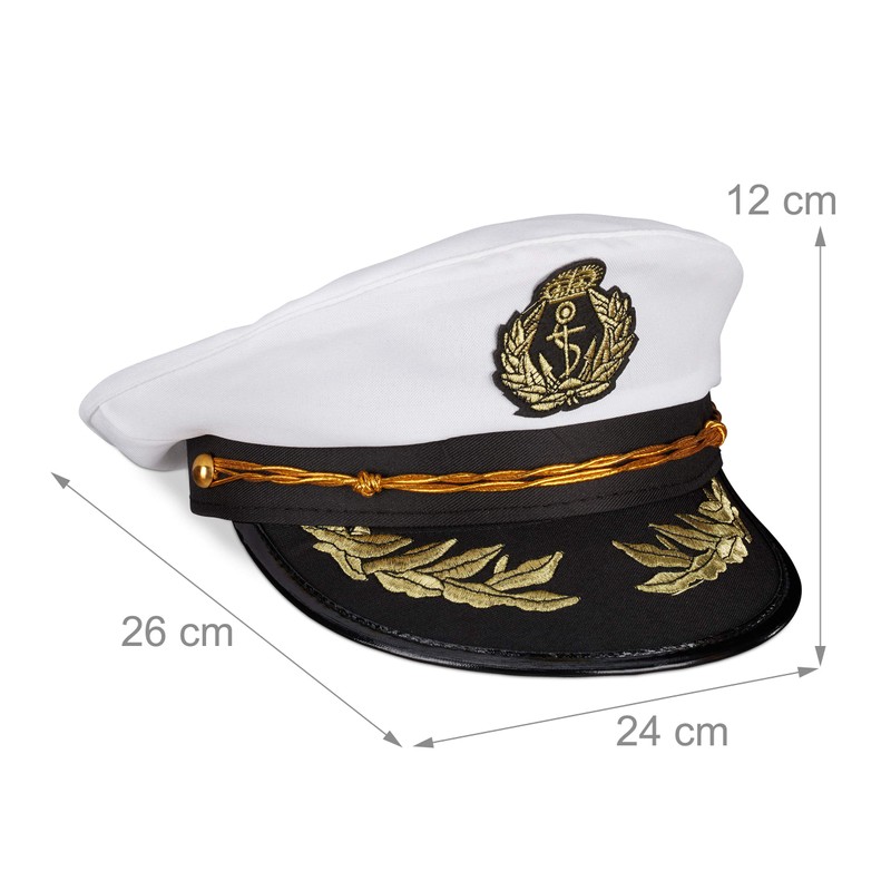 Relaxdays 2 x Captain's Hat, Men & Women, One Size,
