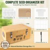 Intarsio Large Bamboo Wood Seed Storage Organizer Box with Lid,Double-Layer