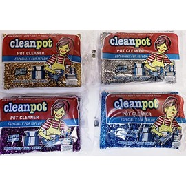 Cleanpot/Clean Pot Cleaner Luster Sponge Especially for Teflon (Package May Vary) Pack (4)