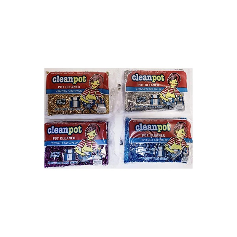 Cleanpot/Clean Pot Cleaner Luster Sponge Especially for Teflon (Package May