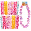 Two-Tone Luau Carnation Leis Necklace, Tropical Flower Assorted Floral Designs,