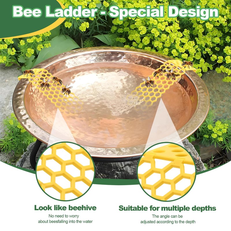 Pack of 2 Yellow Floating Bee Ladder, Plastic Floating Bee