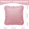 KKJIAF Ruffle Pillow Cases 18x18 Inches, Light Pink Square Ruffled