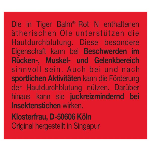 Tiger Balm TIGER BALM ROT N - Natürlicher Balsam zur