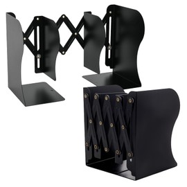 Sungran Bookend, Divider, Book Stand, Extendable, 3.9 - 16.9 inches (10 - 43 cm), Won't Fall, Compact, Tabletop Storage, Bookends, Stretchable, Adjustable, Magnet, Stylish, Black, Books, Magazines