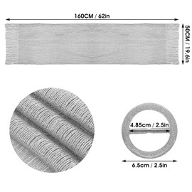 Stole for Evening Dress, Shiny Metal Scarf, Stole, Women's Festive Buckle Wrap Evening Dress, Women's Scarf for Evening, Bridesmaid, Gift, Silver, 50 x 175 cm with Tassel, silver