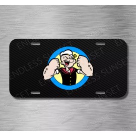 Amel Popeye the sailor man Bluto Super hero Cartoon License Plate Front Auto Tag