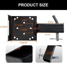lifgarfe Universal Trailer Winch Plate Hitch Mount Winch Cradle Mounting Plate with 2" Receiver Fit for ATV UTV