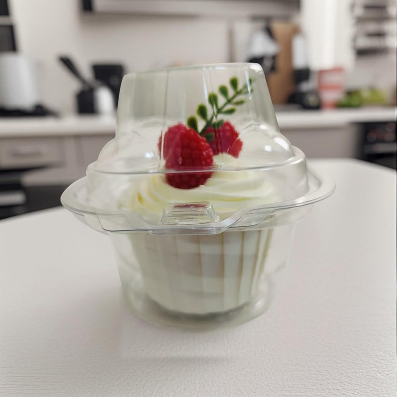 FUailiYY 100 Jumbo Muffin Containers, Clear Plastic individual Cupcake Containers