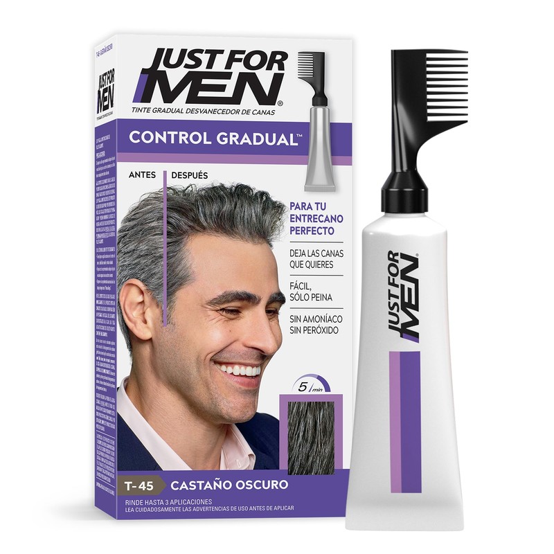 Just For Men Control Gradual Tinte para Canas, Castaño Oscuro