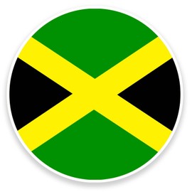 2 x 10cm Jamaica Flag Vinyl Sticker Decal Laptop Car Luggage Travel Tag #9075 (10cm Wide x 10cm High)