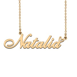 HUAN XUN Customized Custom Made Any Name Necklace for Women in Gold Silver, Metal, No Gemstone