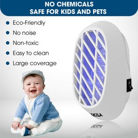 MOSKILA Bug Zapper - Electronic Insect Killer- Insect Zapper - Mosquito Pest Lamp Bug Zapper Indoor- Fruit Fly Trap Indoor-Bugs Gnat Zapper with Blue Light Noiseless Plug-in Electric Trap 2 Packs