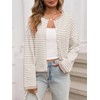Saodimallsu Womens Striped Cardigan Casual Long Sleeve Open Front Button