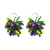 Colorful Mardi Gras Carnival Tassel Earrings for Women Jewelry(B)