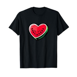 Watermelon Heart Shaped Summer Fruit T-Shirt