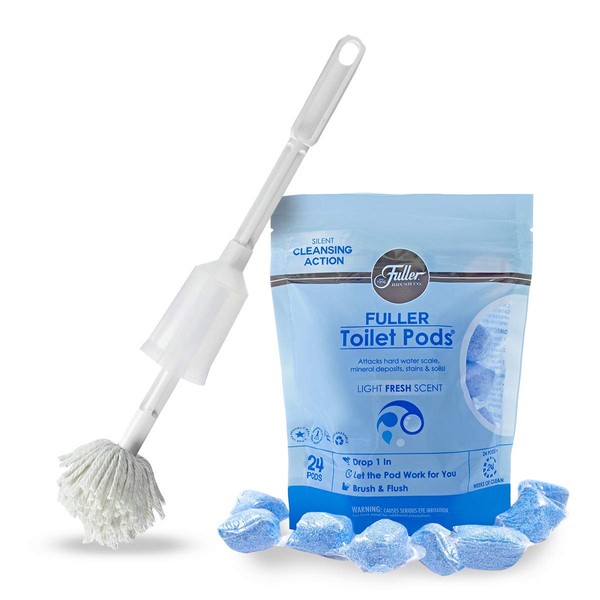 Fuller Brush Toilet Bowl Cleaner Pods with Toilet Bowl Swab – Easy Toilet Cleaner Bathroom Refresher & Scratch-Free Toilet Mop