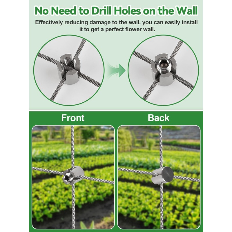 100FT Garden Wire Trellis for Climbing Plants, Kalolary T316 Stainless