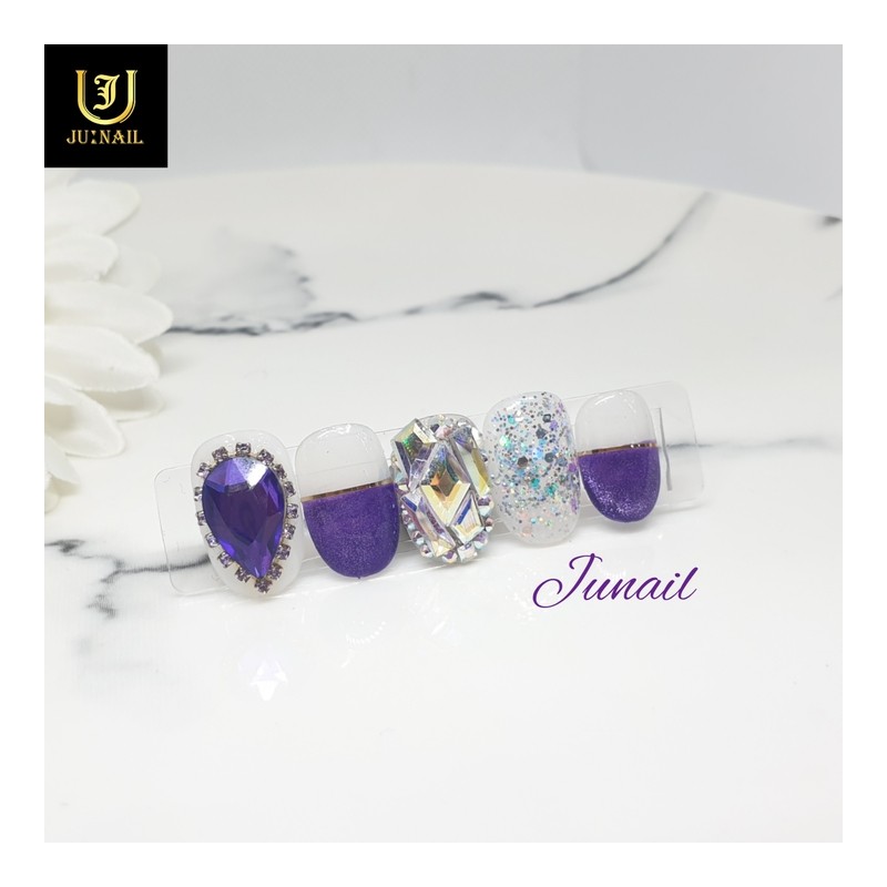 ⚜️Purple Fragrance Handmade Nail Tips⚜️ - Short Round / ⚜️보라빛향기