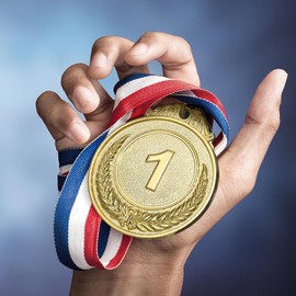 MTLEE 30 Pieces Gold Silver Bronze Award Medals Competition Style Winner Award Medals Metal Medals Prizes with Neck Ribbon for Competitions Party Homework School Bar Costume Parties