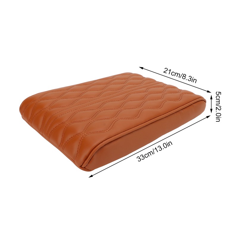 Center Console Armrest Cover Pad Universal PU Leather Waterproof Elastic
