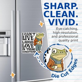 (2 Pack) I Can't Live Laugh Love in These Conditions - Funny Frog Magnet - 5" On Longest Side - Premium Magnet - for Cars, Refrigerators, Toolboxes, Lockers - Made in USA - MAG0527