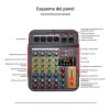 Genéric Audio Consola Mezclador Bluetooth Usb Mixer De 6 Canales