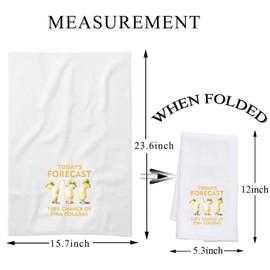 PLITI Pina Colada Gift Pina Colada Fan Gift Today's Forecast 100% Chance Of Pina Coladas Kitchen Towel Cocktail Lover Gift (Pina Coladas TWU)