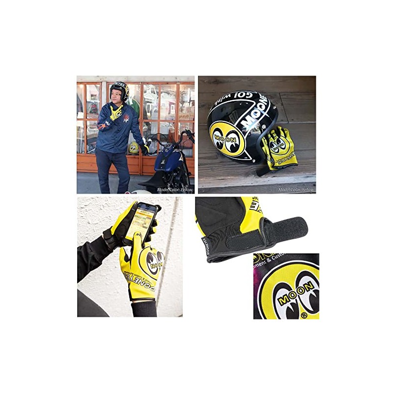 MOONEYES OMG-018 MESH GLOVE Mesh Gloves, Yellow, XL Size