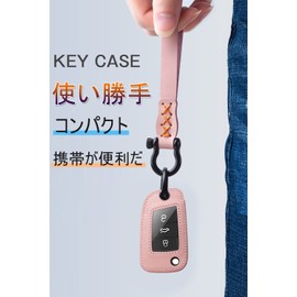 LETINGFAR Key Case, Smart Key Case for Volkswagen, Key Cover, Genuine Leather, Designed for Volkswagen D, 3 Buttons, Key Holder, Smart Key Case for Golf, Polo, Passat, Jetta, etc, Black