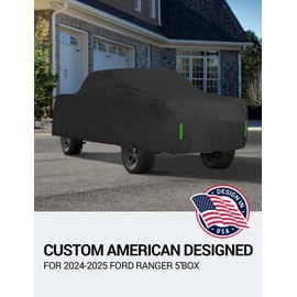 Proadsy Car Cover Custom Fit for 2024 2025 2026 Ford Ranger 5'Box, Waterproof All Weather for Automobiles, Full Exterior Cover Rain Snow Sun Protector Indoor Outdoor Car Cover