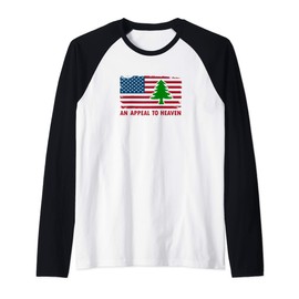 an appeal to heaven revolution historical patriotic USA flag Raglan Baseball Tee