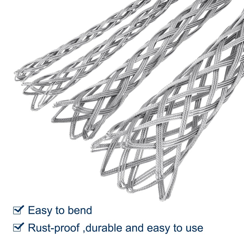 sourcing map 35-48mm OD Cable Pulling Socks Grip 0.9m Wrap-Type