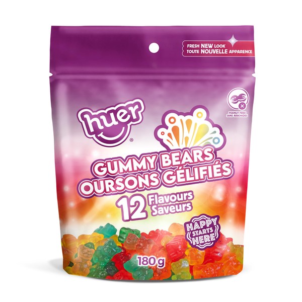 Huer - Gummy Bears 3 Pack,12 Fruit Flavours: Lemon, Green