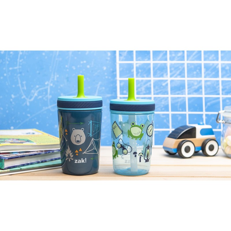 Zak Designs Campout and Camping Kelso Tumbler 3pc Set, Leak-Proof